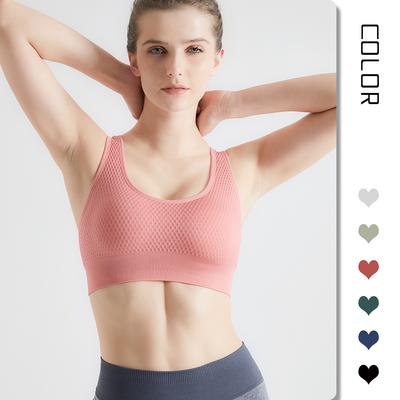 Biustonosz sportowy damski odporny na wstrząsy, do jogi, fitnessu, biegania, push-up, z krzyżowymi plecami, szybkoschnący, oddychający