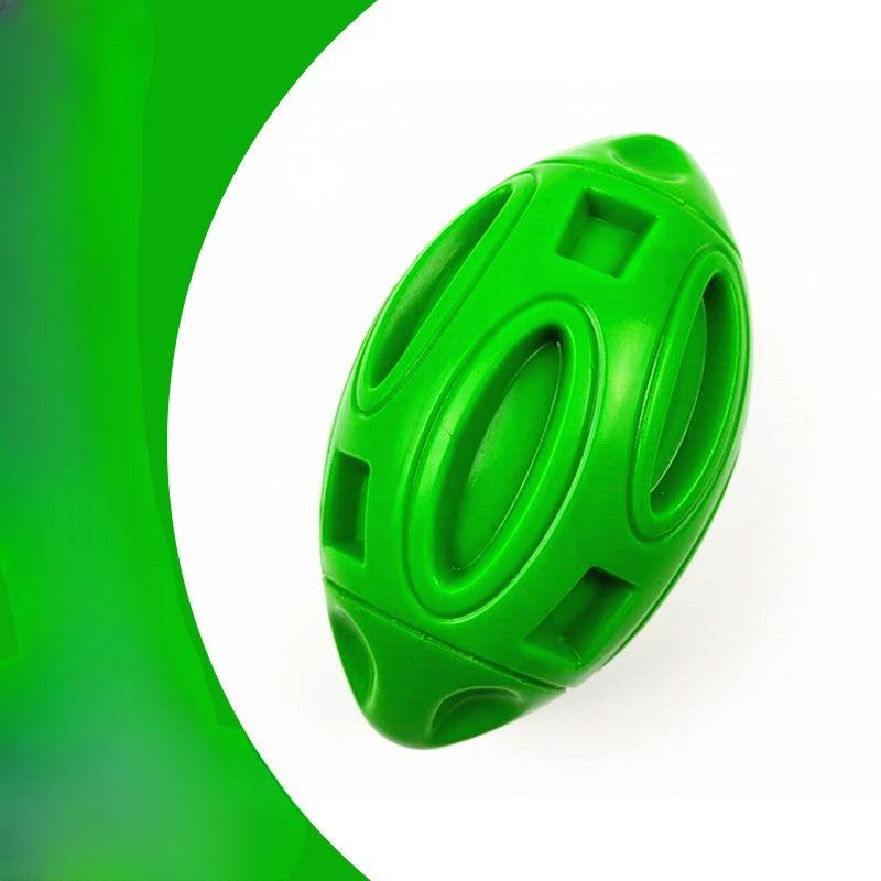 Rubber Sound-sounding Rugby Pet Ball, Teething and Chewable Dog Toy Ball