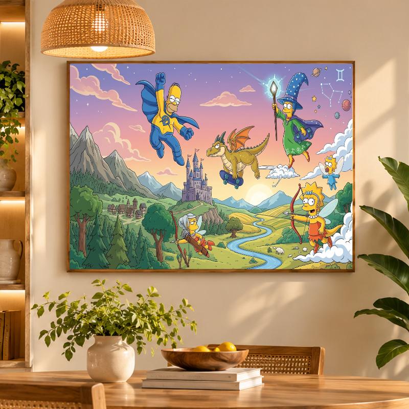 5D Diamond Painting The Simpsons DIY Full Drill Diamond Art Kit Home Decoration