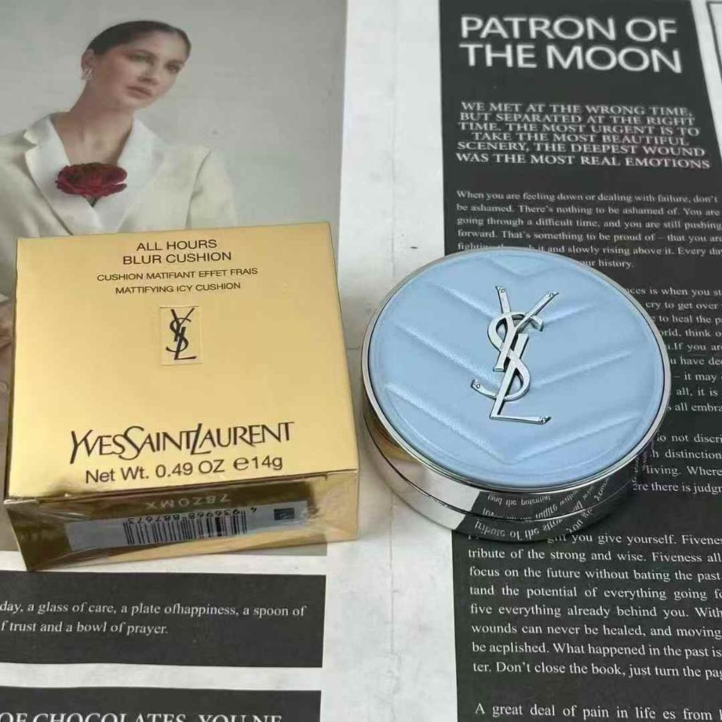 YSL Saint Laurent 2026 Albastru Gheață Ediție Limitată Fond de Ten Cushion 14g Acoperire Ușoară Hidratant Strălucire Naturală