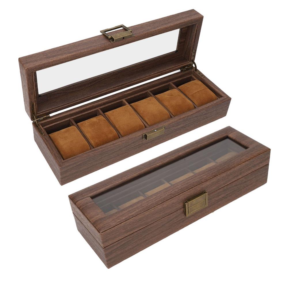 32*12*8cm Retro Wooden Wristwatch Storage Case  Personal Multi-watch Collection Storage