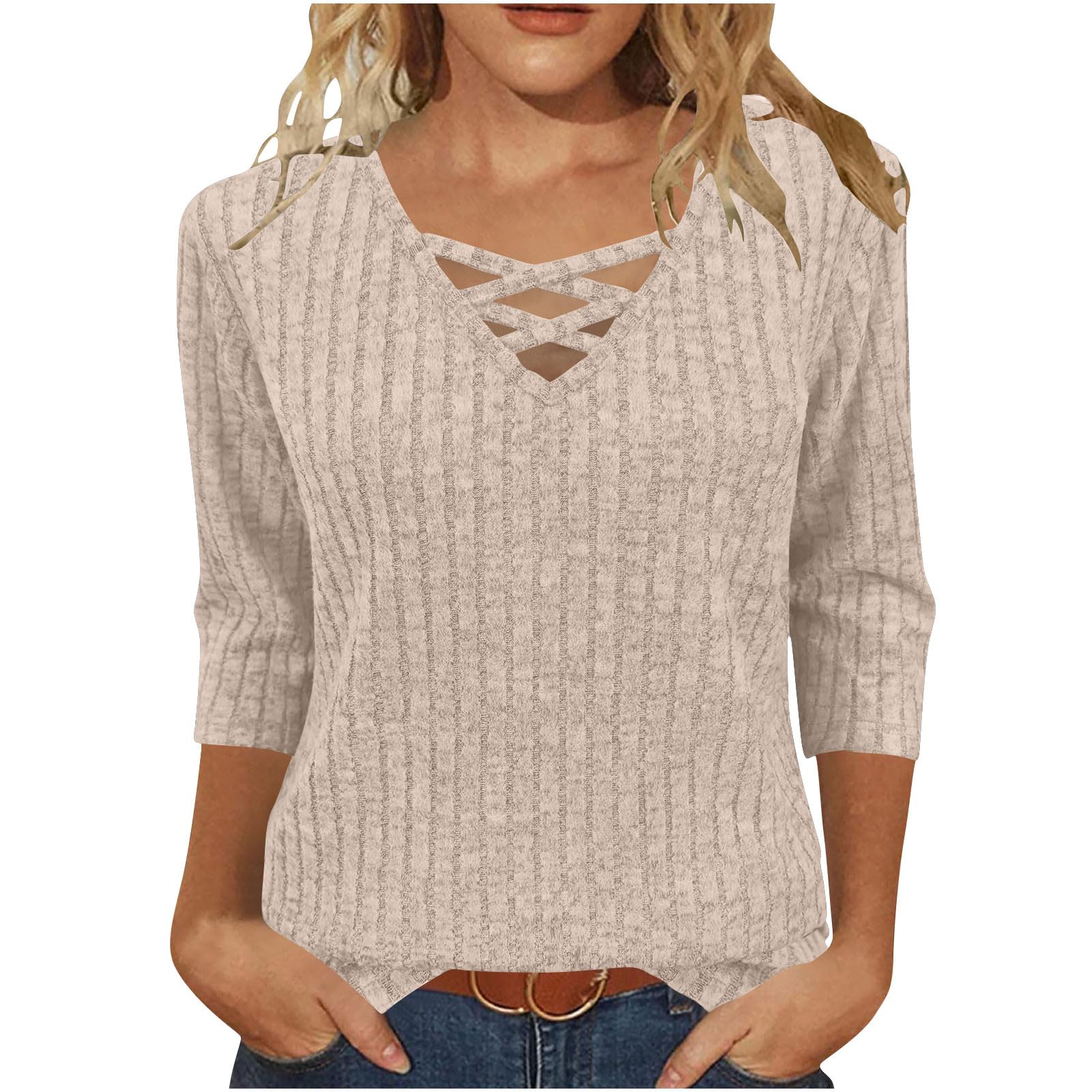 

Women s Fashion Casual Long-Sleeve Knit Top L хаки