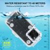 PULUZ PU9118 For iPhone 16 Pro Max Tempered Glass+PC Waterproof Cover 40m Underwater Diving Case