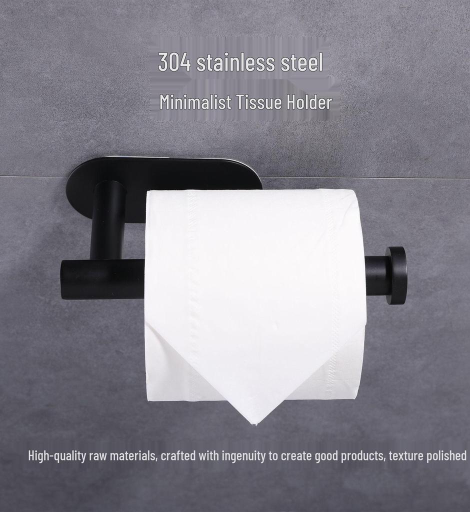 Punch-Free 304 Stainless Steel Toilet Paper Holder