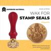 Trolldrycks-sigillstämpel med kristallvax, 30 mm Vintage-sigillstämpel med mässingshuvud, för dekoration av festinbjudningar