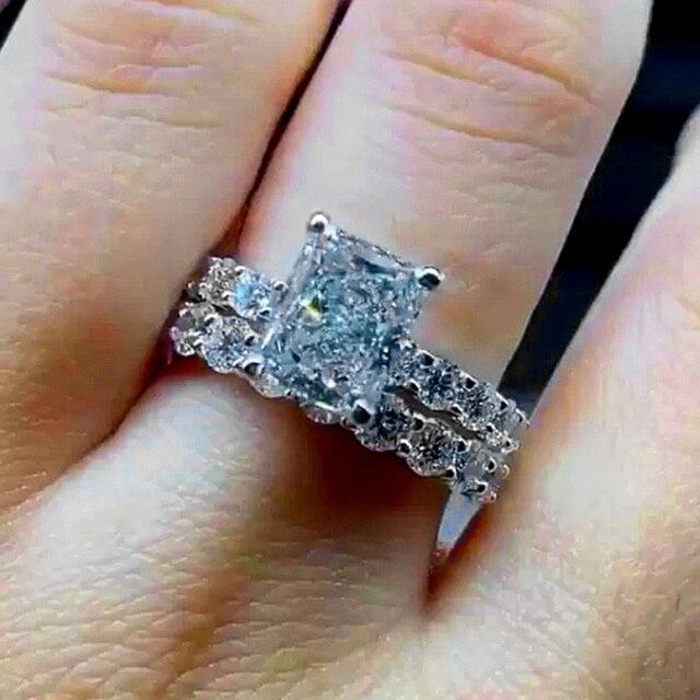 

Современные женские кольца с прямоугольным/круглым фианитом женское кольцо для свадебной церемонии и вечеринки серебряного цвета роскошные ювелирные изделия 10