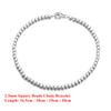 EFFIE QUEEN 100% 925 Sterling Silver 2.5mm Flat Beads Chain Bracelet Simple Daily Jewelry for Women Men Wedding Party Gift SB124