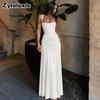 Modisches Neues Abendkleid Schlanke Passform Einfarbiges Design mit Rückenschleife Ärmellos Langes Bodycon-Kleid