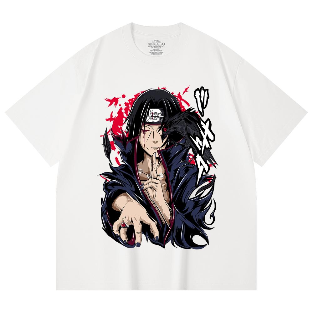 230 g/m² 100% Bavlna Naruto V3 Potisk Itachi Unisex Tílko z Heavy Bavlny