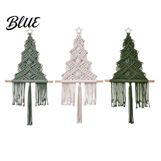 Star Pattern Wall Tapestry Hand‑Woven Christmas Tree Hanging Boho with Wooden Beads & Handwoven Cotton Star Xmas Art Decor for Home Farmhouse