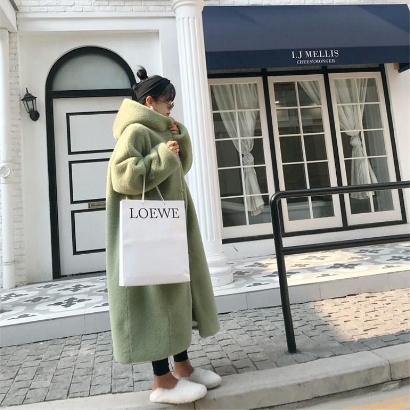 

Autumn and winter new imitation mink hair mink fleece fur coat thickened long loose hat coat women s light luxury XL