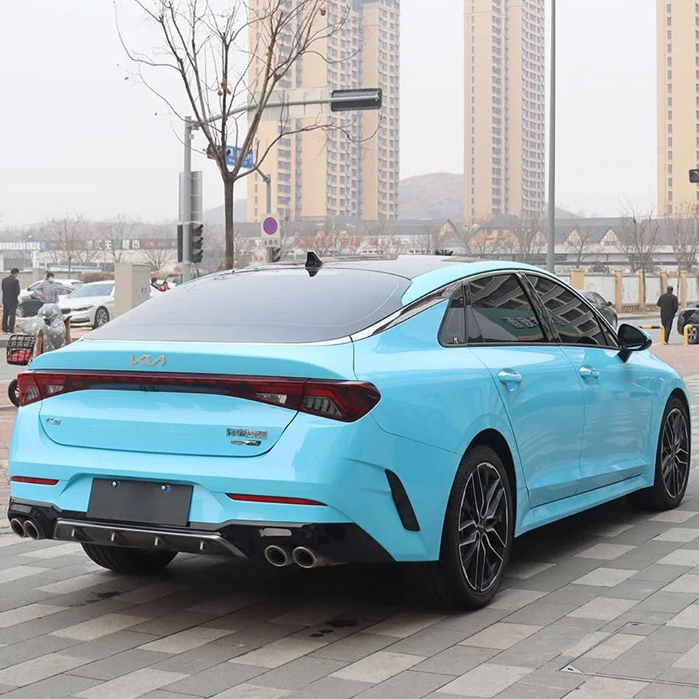 Glossy Blue Car Sticker Wrapping Film Auto Decal Bubble Free Vinyl Film PET Sticker Car Accessories Exterior Interior Decoration
