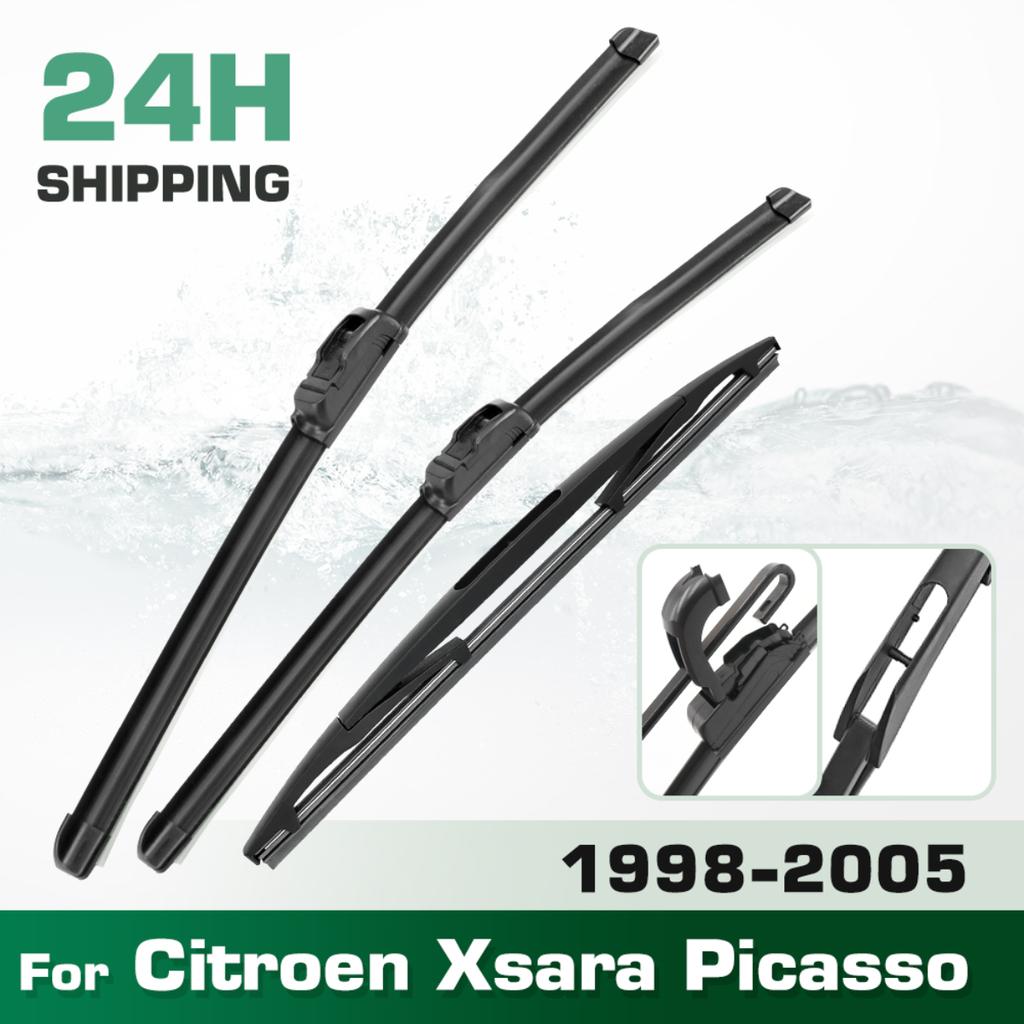 For Citroen Xsara Picasso 1998-2005 1999 2000 2001 2002 Wiper Front & Rear Wiper Blades Windshield Windscreen Window 26"+26"+16