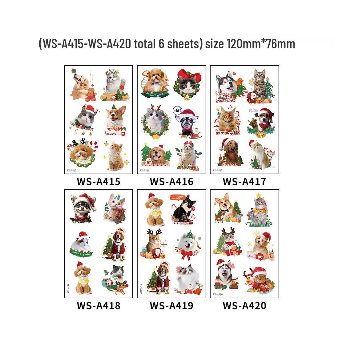 

Christmas Tattoo Stickers Collection: Festive Journal & Gift Decoration for Holiday Parties