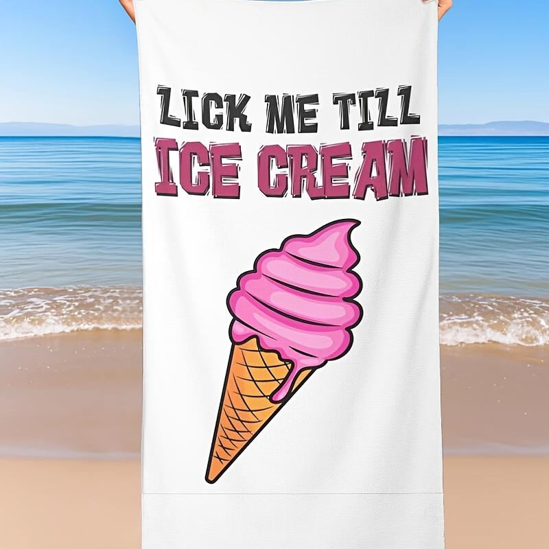 Lick Me Until Ice Cream-Bath Towel Extra Bath Towel Ice Cream Word Game Valentine s Day Funny Dirty Double 40x70cm