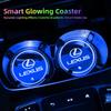Car Glowing Coasters LED Light Water Cup Mat For Lexus RX330 IS250 Ct200h ES300h RX350 IS300h Car USB Charging Coasters Keychain