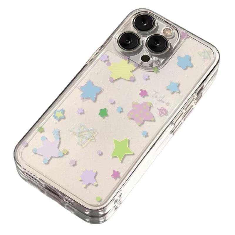 Colorful Hong Kong Style Wind Stars iPhone Case for iPhone 13/14 Pro, 15, 16, 17, and 17 Pro Max
