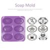 6-Cavity Design Soap Molding Case Flexible Silicone Cake Mold Set Silicone Soap Mold  Handmade Soap