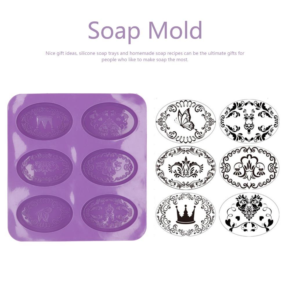 6-Cavity Design Soap Molding Case Flexible Silicone Cake Mold Set Silicone Soap Mold  Handmade Soap