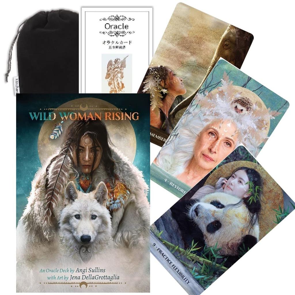 Kancharo Oracle Card Set of 44 Tarot Cards Woman Includes Japanese Oracle Card Basic Instructions Pouch [Wild Rising] & (Authentic)