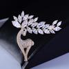 Fashion Rhinestone Deer Shaped Brooch Exquisite Shiny Pin Corsage For Women Girls Clothing Coat Wedding Accessories Gifts