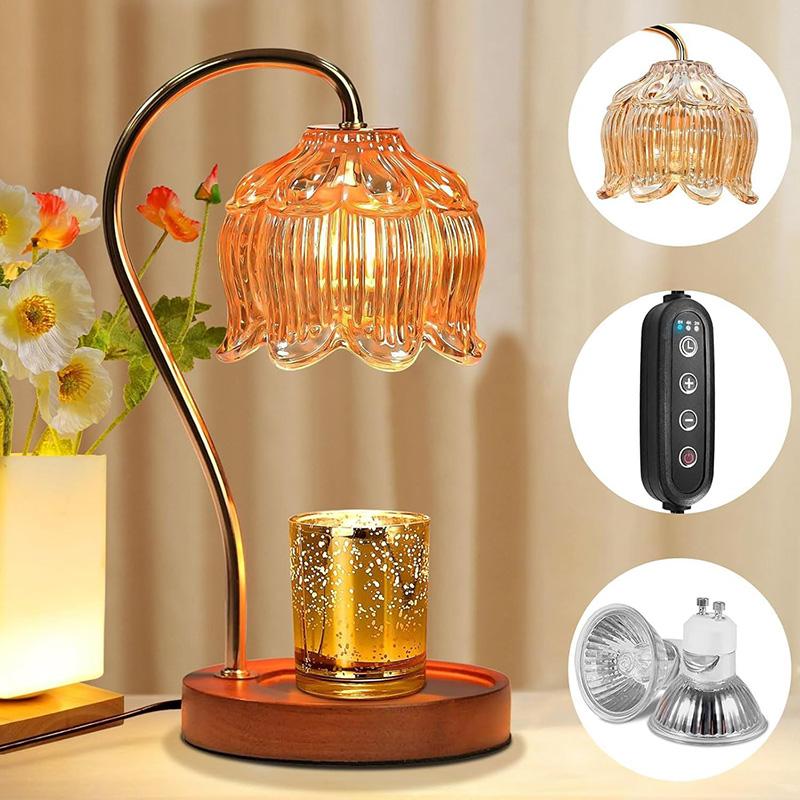 Nordische Glas-Kerzenwärmer-Lampe Schlafzimmer-Atmosphärenwärmer-Lampe Retro-Lampe Kerzenteller Nachtlicht Schreibtisch-Dekoration Heimdekoration