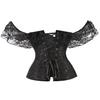 Court Style Jacquard Bodysuit with Lace Straps