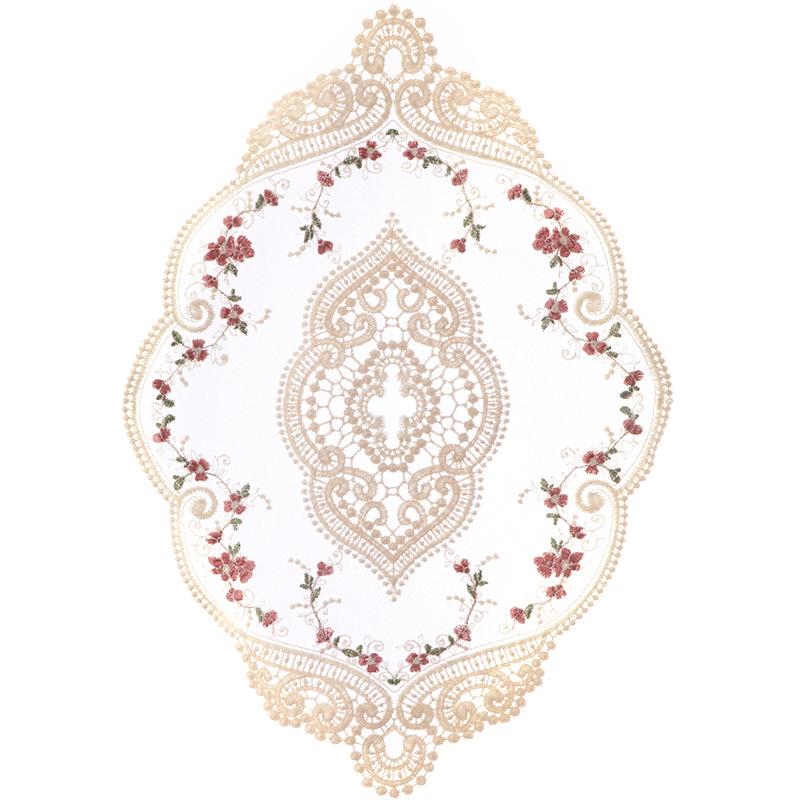 French Retro Lace Floral Table Placemat - European Pastoral Design for Afternoon Tea