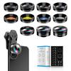 APEXEL 11 In 1 Camera Phone Lens Kit Wide Angle Macro Phone Lens Filter CPL ND Star Filter for iPhone 13 Samsung All Smartphone