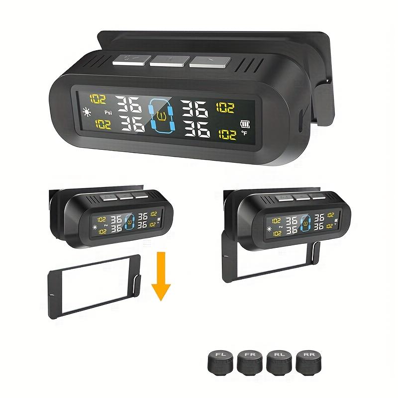 Solar Wireless TPMS Car Tire Pressure and Temperature Monitor with External Sensors