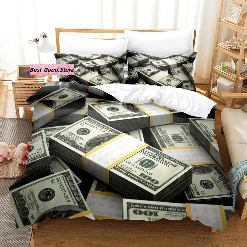 Dolar Beding Set Single Twin Ful Quen King-Sized Dimensionsd Dimensions Bed Linen Set Aldult Kid Bedrom Duvetcover Sets 3D Print Money bed shet set