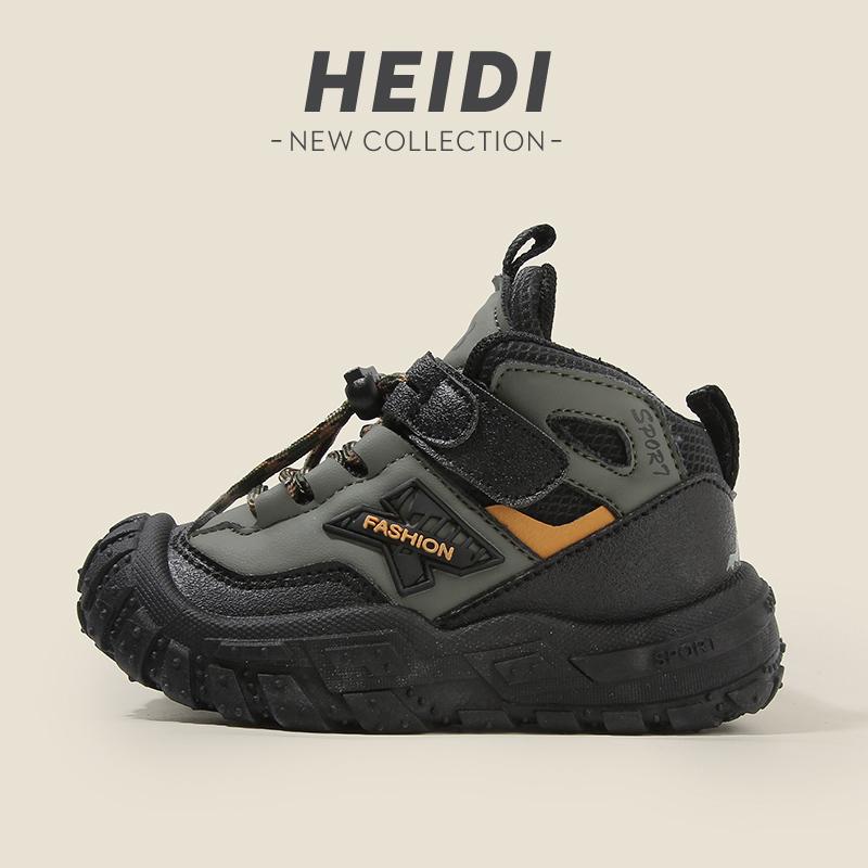 

PU Leather Sport Shoes For Children Trend Fashion Boy s Sneakers Ergonomics Soft-soled Kid s Sneakers Autumn Running Shoes 30 зелений