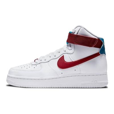 Buty sportowe damskie Air Force 1 High White Team Red Zielony-Abyss 334031-119