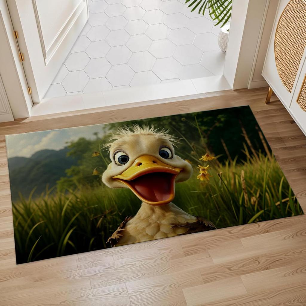 Colorful Owl Indoor Door Mat, Inch, Floor Area Rug for Entryway, Living Room, or Bathroom, Non-Slip Doormat, Animal Owl