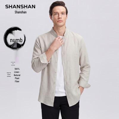 Men's 100% Linen Long-Sleeve Shirt
