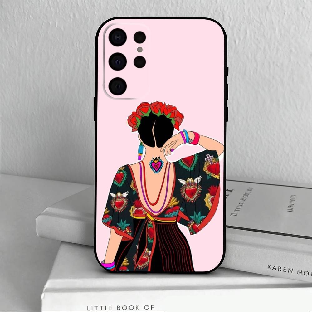 F-Frida-A K-Kahlo-g A-Art  Phone Case For Samsung S25,S24,S21,S22,S23,S30,Ultra,S20,Plus,Others Soft Black Case