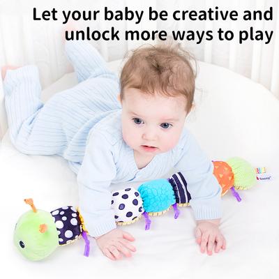 Bebek Çıngırak Müzikli Tırtıl Solucan Bebek Yumuşak Peluş Duyusal Oyuncaklar Sevimli Diş Kaşıyıcı Karın Üstü Zamanı Oyuncakları Bebekler Yenidoğan Bebek Hediye