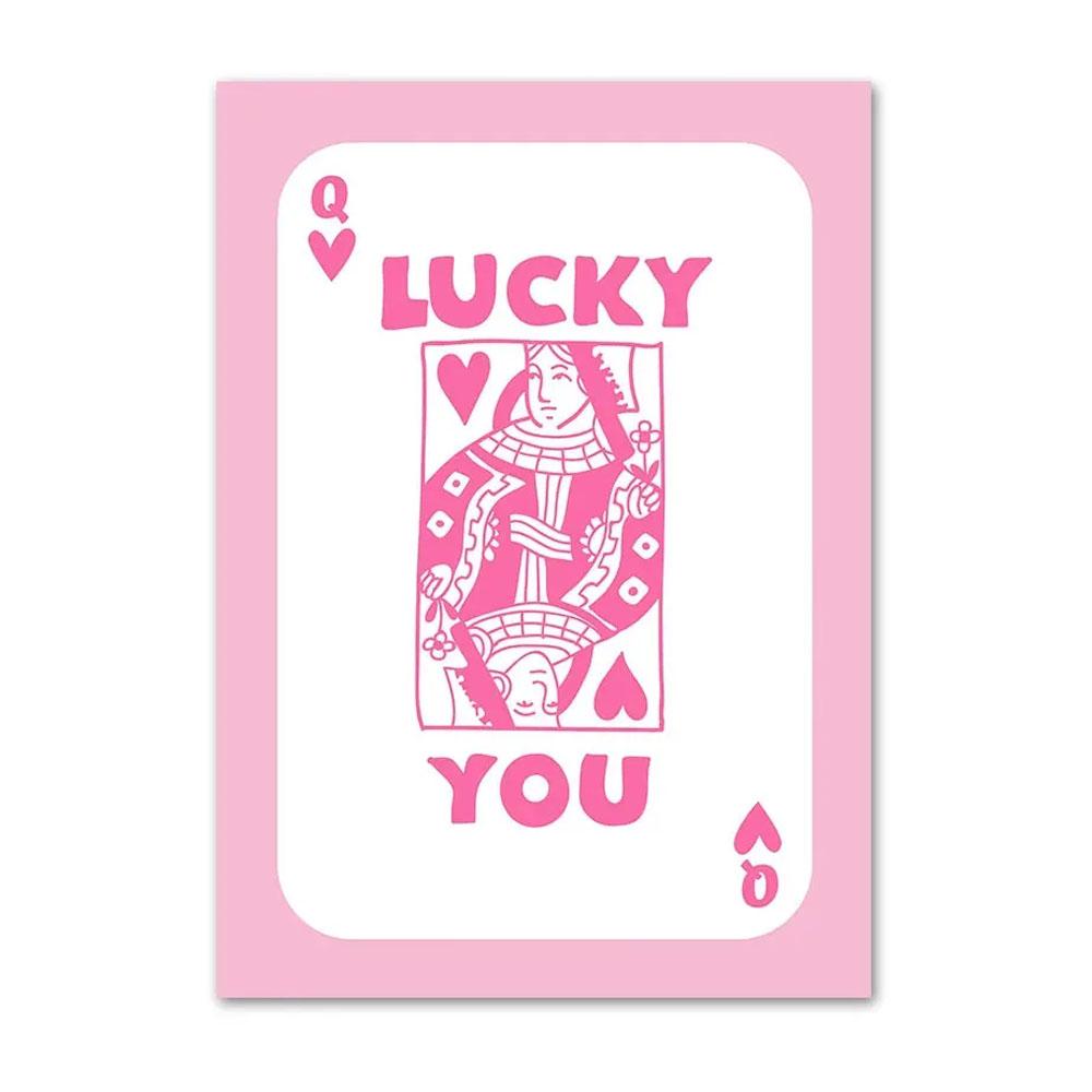 Pink Flower Letter Posters Canvas Painting Modern Love Heart Round Shape Pictures Prints Wall Art for Living Room Decor Unframed