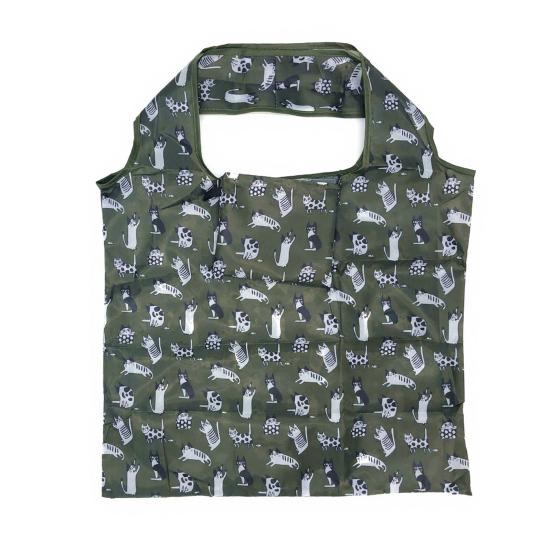 Folding Shopping Bag Reusable Tote Cute Prints Foldable Portable Animal Plants Fabric Grocery Shopping Tote