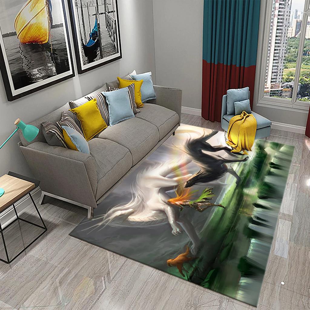 3D Forest Magical Creature Carpet for Home Decor Carpet Living Room Kids Bedroom Doormat Floor Mat Carpet Bathroom Anti Slip Rug