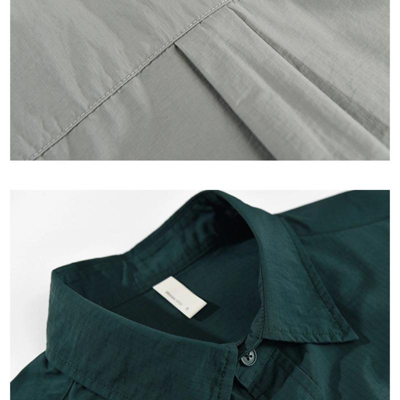 Summer Shirts for Men Japanese Style Cargo Short Sleeve Shirt Lapel Collar Double Pockets Casual Shirt Youth Streetwear Loose Top