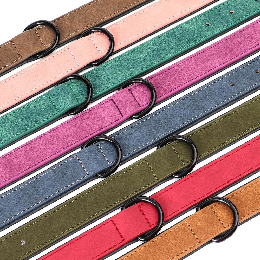 PU Leder Hundehalsband Weich Gepolstertes Hundehalsband Halskette Verstellbare Haustierhalskette Für Kleine Mittelgroße Große Hunde Pitbull Labrador Mops