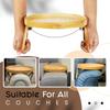 Natural Pine Wood Sofa Side Tables Round Portable and Foldable Sofa Armrest Clip-On Tray Waterproof Sofa Couch Arm Rest Organize