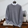 Men's Luxury Cashmere Wool Sweater - Round Neck, Autumn/Winter Business Casual Top