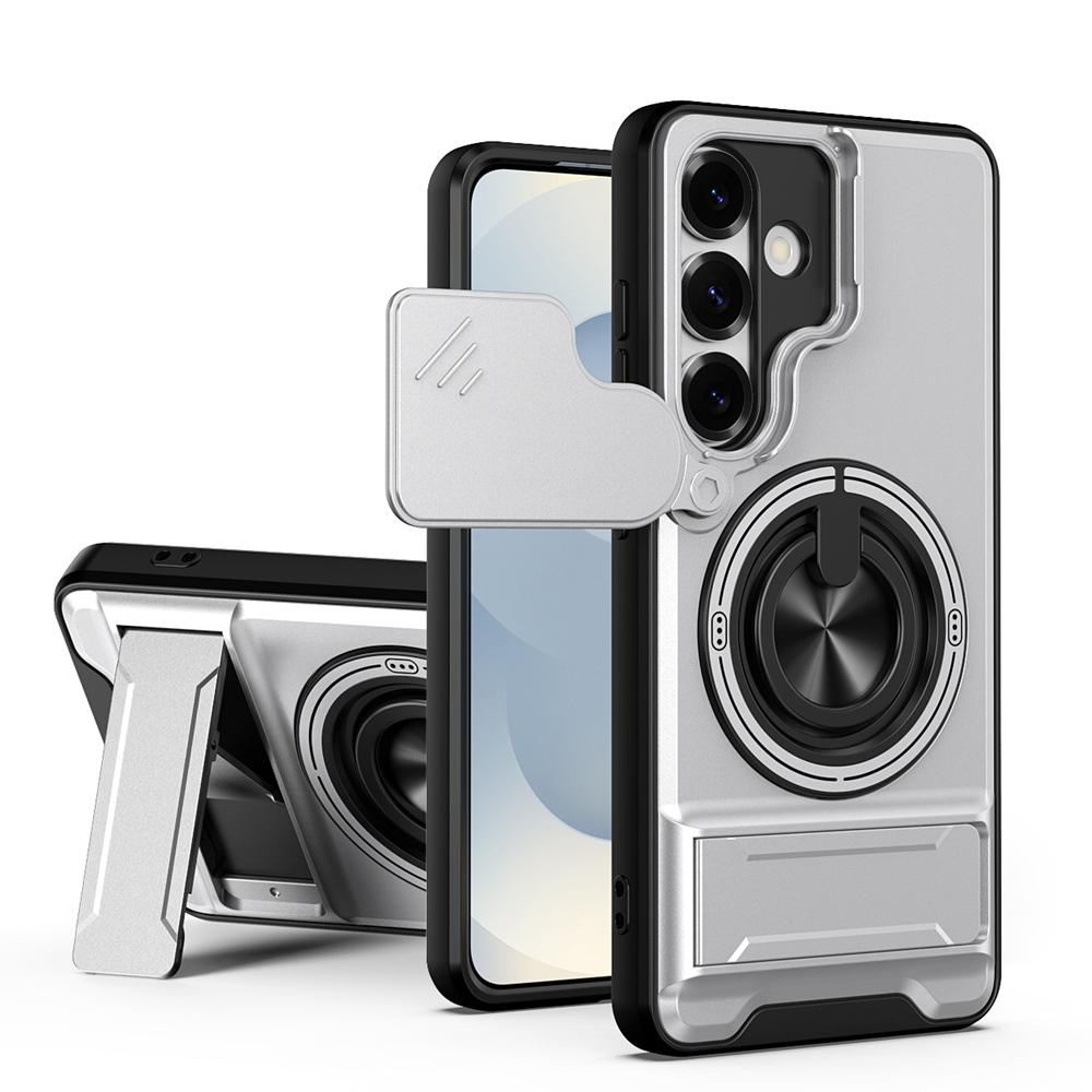 KEYSION Magnetic Phone Case for Samsung Galaxy S25 S26 Ultra S26+ S25 FE Slide Camera Protection Upright Kickstand Ring Shockproof Cover