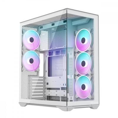 PC Case Volcano Space XL ARGB Full Tower 5 Fans, White