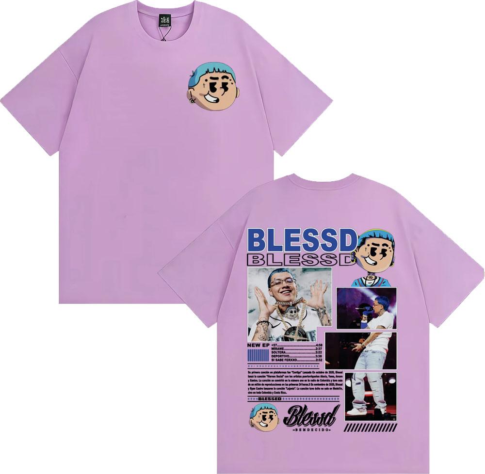 Rapper BLESSD BENDECIDO Tour 2025 Cover Merch Graphic T Shirts Unisex WOMEN Fashion Trend Cool Cotton Oversized Tshirt Streetwear