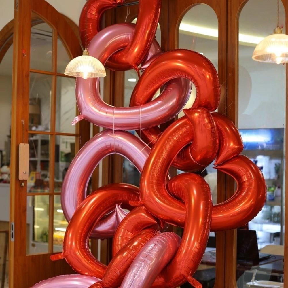 Metallic 40 Inch Heart Balloon Reusable DIY Hollowed Heart Foil Balloons Romantic Inflatable Heart Chain Balloons
