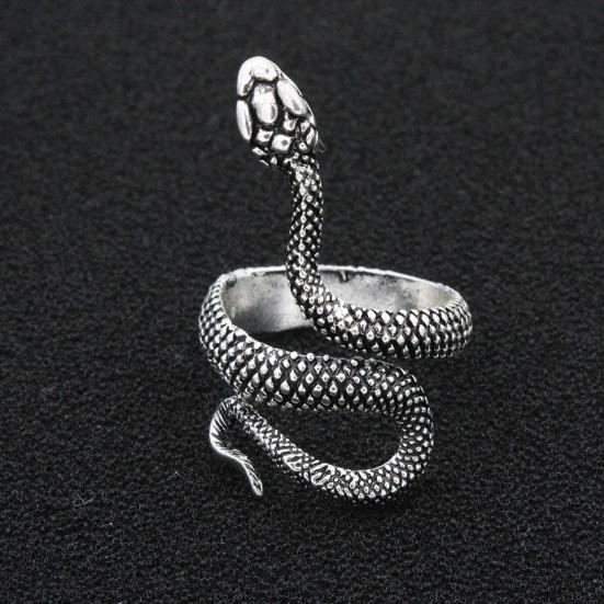 Ring Shape Design Snake Open Jewelry Adjustable Alloy Finger Band for Daily Life