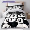 Vintage-style Distressed Mickey Mouse Emoji Print Bedding Set, A Warm and Comfortable Choice for Decorating A Child's Bedroom.
